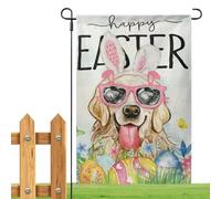 Easter Garden Flag, Cat in Bunny Ears Flag, Double Sided Design, 11.81x17.72 Inches Cartoon Animal Decoration, Spring Yard Banner for Outdoor, Balcony, Lawn, Home Decor