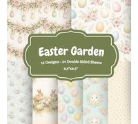 Easter Garden Scrapbook Paper Craft Pad: 12 Pastel Spring Designs, 36 Double-Sided Sheets - Perfect for Scrapbooking, Junk Journaling, Card Making & ... Paper for Spring Scrapbooks, Easter Cards