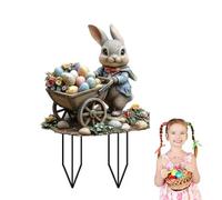 Easter Garden Stakes,Gardens Decorazioni Da Cortile,Easter Bunny Garden Stakes Decorazioni di Pasqua,Bunny Egg Sign for Yard,Decorazioni per segni di uova di coniglietto primaverili acrilici-D
