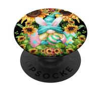 Easter Gnome Grandpa With Easter Bunny Ears Cute Sunflower PopSockets PopGrip Adesivo