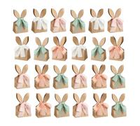 Easter Goodie Bags - Stile Boho, Fiocchi, Fiori Secchi - Sacchetti Orecchie di Coniglio per Dolci all'Ingrosso | Fiori Secchi Pasqua Compleanno Giardino Feste Caccia alle Uova Casa Scuola Salotto Came