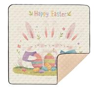 Easter Happy Cute Bunny - Tappetino antiscivolo per bambini, per palestra, per pavimento, comodo, pieghevole, per attività e palestra, 127 x 127 cm
