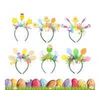 Easter Headband, 6 Pieces Hair Hoop Bunny Headbands, Bunny Egg Chicken Headbands, Hair Bands for Easter, Easter Hair Accessories, Happy Easter Day Hairband, Easter Hair Clips for Kids