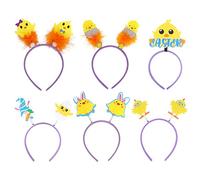 Easter Headband Girls, Easter Bunny Headband, Chicken Headband Accessories, Cute Easter Hair Hoop, 6x Hair Costume Accessories, Headbands for Women Girls, (7.09x4.12in) Multicolor