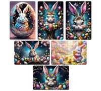 Easter Jigsaw Puzzle, Spring Bunny Art Riddle, Colorful Holiday Game with Cute Illustration, 11.81 Inches Family Activity Adults and Kids, Seasonal Fun for Home or Classroom