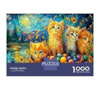 Easter Kittens Jigsaw Puzzle Impossibili 1000 Pezzi Animal Decorazione Per La Casa. Giochi Rilassamento E Intelligence Per Adulti E Bambini Da 12 Anni 70x50cm/1000pcs