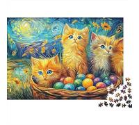 Easter Kittens Puzzle 1000 Pezzi, Paesaggi, Rilassamento, Da 12 Anni, 38x26cm