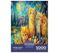 Easter Kittens Puzzle Decompressione Intellettuale 1000 Pezzi Cute Cat Puzzle Decorazione Per La Casa Per Adulti Ragazzi Bambini 52x38cm/1000pcs