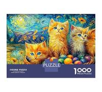 Easter Kittens Set Puzzle Premium Da 1000 Pezzi, Cute Pet Cat, Puzzle Fai Da Te, Gioco Educativo, Difesa Dallo Stress, Migliore Idea Regalo, Creatività 38x26cm/1000pcs
