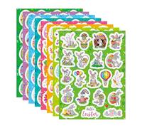 Easter Labels for Kids - 160-Piece Easter Egg and Bunny Sticker Set, 8 Sheets Window Decals | Holiday Craft Decoration for Bags Cards Walls Doors Bottles, DIY Party Tool, Creative Fun Activity Access