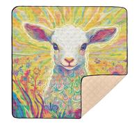Easter Lamb - Tappetino da palestra e attività per bambini, impermeabile, imbottito, 127 x 127 cm