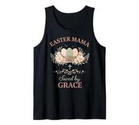 Easter Mama Saved by Grace Floral Faith Citazione Design Canotta
