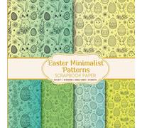 Easter Minimalist Patterns Scrapbook Paper: Modern Black Bunny and Egg Patterns on Soft Pastel colors craft Pad for DIY Projects