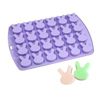 Easter Mold, Bunny Candy Form, Chocolate Making Tray, Flexible Cartoon Silicone Frame, Interactive Non Stick Freezer Mat for Baking, Decorating, Holiday Treats, Party Desserts 8.77x12.7 Inches
