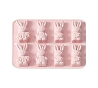 Easter Molds - 6-Cavity Easy Release Heat-Resistant Silicone Bunny Moulds for Cake, Candy, Cookie, Dessert, Ice, Soap, and Candle Crafts, Flexible Food-Safe Material, Dishwasher and Oven Safe