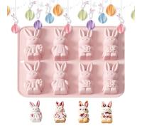 Easter Molds, Easy Release Heat Resistant Mould, Easter Bunny Silicone Molds For Cake Ice Soap Candle Cookie Dessert Candy Craft Party, Flexible Non-Stick Baking Chocolate Jelly Candy Making DIY