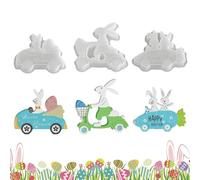 Easter Molds Silicone | 3 pezzi Easy Release Casting Mould - Detailed Holiday Bunny Casting Molds - Smooth Demolding For Aromatherapy Plaster Epoxy Clay Home Room Decor Craft Making