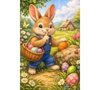 Easter Notebook: The Quirky Rooster 6" by 9" 120 lined page Easter Bunny Notebook