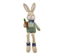 Easter Plush Bunny Ornament | Plush & PP Cotton, Long Legs, 11.8in Height | Checkered Country Style Rabbit Doll | Spring Home Decor, Easter & Birthday Gift