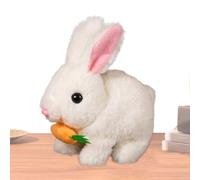 Easter Plush Stuffed Bunny, Interactive Electronic Pet Plush Toy, Soft Bunny with Sounds for Preschool Kids, Huggable Animal with Wiggle Ears and Twitching Nose, Educational Development Toy
