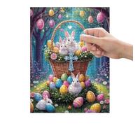 Easter Puzzle | 1000 Pieces 19.69x27.56In Holiday Jigsaw Festive Design | Decorative Paper Puzzle Home Decor Family Game Night Living Room Bedroom Study Apartment Party