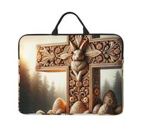 Easter-Rabbit-Eggs-Cross - Custodia per computer portatile da 14 pollici, con chiusura a cerniera