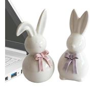Easter Rabbit Figurine - Ceramic Holiday Rabbit Decoration Figure,Easter Spring Bunny Statue | for Home School Apartment Farmhouse Living Room Bedroom Entrance Study