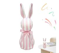 Easter Rabbit Figurines | 20cm Striped Soft Spring Statue | Table Bunny Statues Home Decor | for Indoor Outdoor Home Office School Farmhouse Garden Yard Patio Porch Lawn