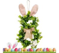 Easter Rabbit Wreath Decor, Artificial Farmhouse Garland Accent, Full Size Door Hanging Design, Primavera Floreale Bunny Detail Arrangement, Seasonal Home Decoration Feature, Fronte Door Wall Porch
