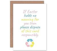 Easter Recycle This No Meaning Happy Funny Eco Friendly Sealed Greeting Card Plus Envelope Blank inside Contento Divertente