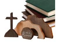 Easter Resurrection Scene Set, Tiered Tray Decor, Wooden Nativity Ornament, Tabletop Centerpiece, Religious Home Decoration, Inspirational Desk Display