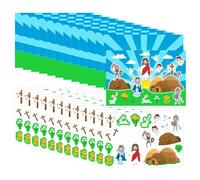 Easter Scene Adesivi Set - 12 x Make Your Own Jesus Easter Scene Sticker, Indoor Game Activity Kit, Interactive Sticker Craft Set per bambini, Religious Learning Activity with Fun Storytelling