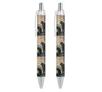 Easter Schnauzer s Rabbit Bunnies Penna a sfera retrattile inchiostro nero 0,5 mm penne a punta fine forniture per ufficio 2 pezzi