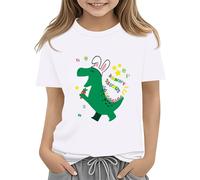 Easter Shirts for Toddler Boy Short Sleeve Tractor Bunny Tshirt for Kids Cotton Tee Tops 2 13 Years T Shirt Rainbow Girl, bianco, 3-4 Jahre