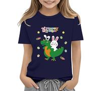 Easter Shirts for Toddler Boy Short Sleeve Tractor Bunny Tshirt for Kids Cotton Tee Tops 2 13 Years T Shirts für Mädchen, Blu marino, 2-3 Jahre