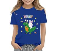 Easter Shirts for Toddler Boy Short Sleeve Tractor Bunny Tshirt for Kids Cotton Tee Tops 2 13 Years T Shirts für Mädchen, Blu, 3-4 Jahre