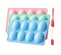 Easter Silicone Molds - 3 Pieces 8-Cavity Easy Release, Non Stick Silicone Egg Molds with Flexible Texture, Festive Chocolate Cake Decorations, Ideal for Dessert Home Decor