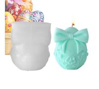 Easter Silicone Molds - Bow-Shaped Egg Silicone Molds | Scented Candle Moldš| DIY Easter Egg Diffuser - Scented Plaster Siĺicone Moldš For Handmade Soap, Resin Casting, Aromatherapy Stones