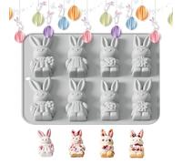 Easter Silicone Molds - Non-Stick Fondant Mould, Bunny Mold, Spring Festive Confection Matrixes | Rabbit Shaped Pastry Templates Holiday Sugarcraft Formers Resin Hare Sculpture Shells for Baking Cake