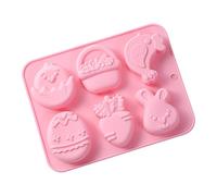 Easter Silicone Molds, Non Stick Handmade Crafts Casting Tool, Bunny Candle Molds For Gummies Cupcake Fudge Candy Jelly Pastry Ice Soap, Flexible DIY Chocolate Baking Mold Creative Candy Making