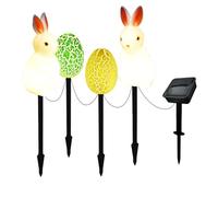 Easter Solar Lights Outdoor, 1.57x1.57 Inch Solar Panel with Amorphous Silicon Build, Outdoor Stakes, Decorative Garden Lights with Whimsical Style, Spring Decor for Porch & Lawn