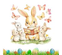 Easter Stickers - Easter Window Clings, Easters Window Clings Happy Easter's, Vintage Easters Window's Stickers Farmhouse Rustic Rabbit Carrots Decor for Glass Home Holiday Party Supplies