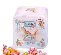 Easter Tin Box, Rabbit Treat Container, Storage Case, Metal Design, Festive Easter Decoration Feature, for Gathering Candy Snacks Home Bedroom Living Room Party Celebration