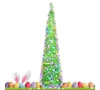 Easter Tree, 4.9 Ft Foldable Easter Decor, Faux Tree with Colorful Glitter Circles for Home, Living Room, Party, Holiday, Spring, Entryway, Apartment, Festive Seasonal Decoration 59.05 x 15.35 Inch