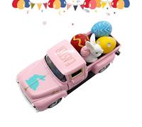 Easter Truck Decor - Small Farm-Style Vehicle, Decorative Mini Trucks with Bunny and Eggs, Table Ornament | Suitable for Dorm Porch Living Room Home Kitchen Mantel Spring Holiday Festive Centerpiece D