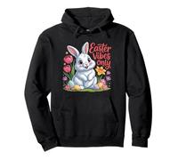 Easter Vibes Only Cute Spring Bunny Eggs - Citazione positiva Felpa con Cappuccio