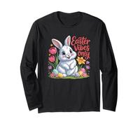 Easter Vibes Only Cute Spring Bunny Eggs - Citazione positiva Maglia a Manica