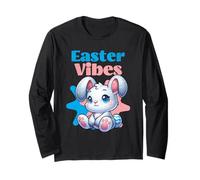 Easter Vibes, Simpatico Coniglietto Pasquale Kawaii, Uovo di Pasqua Maglia a Manica