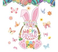 Easter Window Clings, Effortless Decor Updates Static Spring Bunny Decal,Easter Decor - for Holiday Home Kitchen Living Room Indoor Classroom Party Office Wall