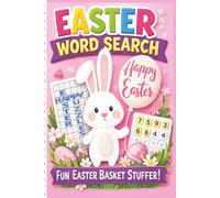 Easter Word Search: Happy Easter Basket Stuffer for kids. Easy 12x12 Grid for beginners ages 6-10 | 98 Puzzles, 3D Mazes, Word Finds & Number Finds